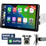 Naifay 9 Inch Car Stereo Single Din Radio with Apple Carplay & Android Auto, Single Din Touchscreen Car Stereo with Bluetooth Car Audio Receivers,Backup Camera,Mirror Link,FM/USB/TF/AUX/Subwoofer
