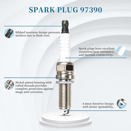 Miniatura 10 de Juego de 4 bujías de doble iridio 9029 compatibles con Nissan 2009-2019 Infiniti 2009-2019 Suzuki 2009-2012 Reemplazo para 22401JA01B