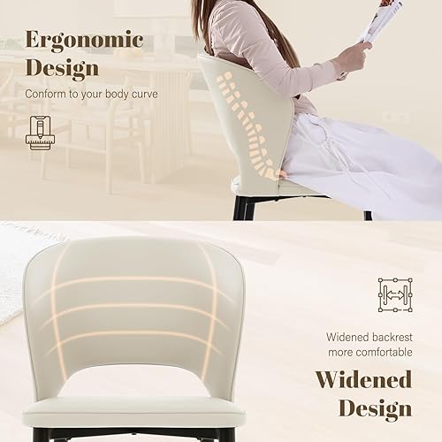 Miniatura 6 de Homcosan Juego de 2 sillas de comedor, modernas sillas de cocina con estructura cruzada y exquisito diseño de tuberías, fácil montaje, sillas de