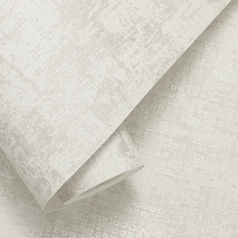 Cathpetic Beige Concrete Wallpaper Silver Glitter Textured with Metallic Feature Retro Decorative Luxury Wall Paper Roll for Living Room Bedroom Kitchen Front Room,3 Roll=15m² — image 1