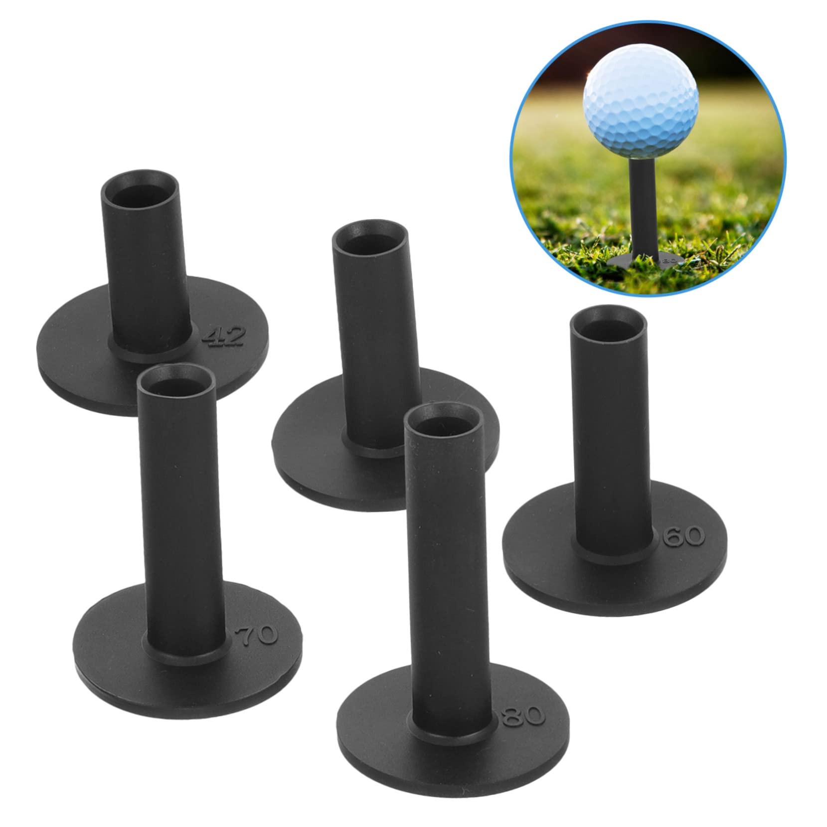 POPETPOP Alfileres De Golf Neto tee De Golf Ajustable Golf Golf Bandeja De De Golf Camisetas De Golf Resistentes Al Desgaste De Sílice Black