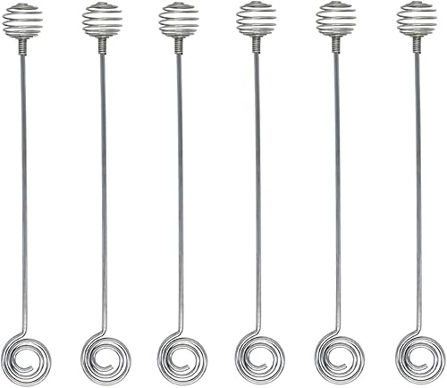 Varillas de acero inoxidable para miel con cucharas de peine de miel, para dispensador de miel hecho a mano y agitador de mezcla (paquete de 6)