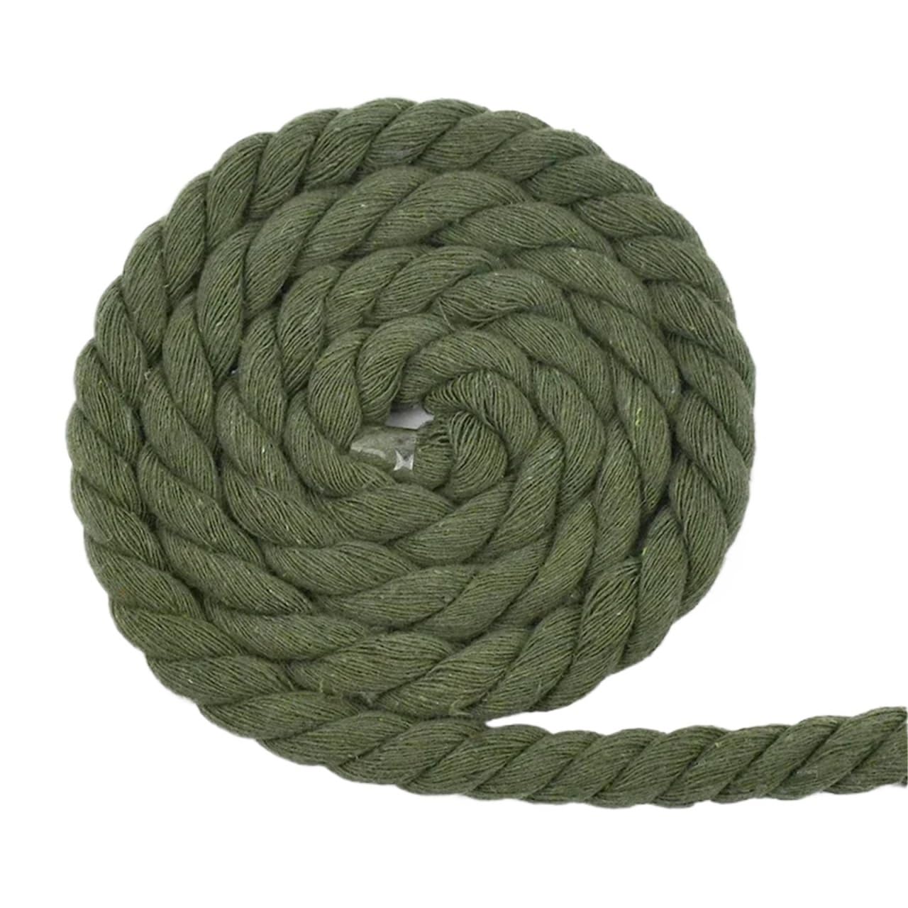 Cordoncino in cotone per macramè, Cordoncino Di Cotone Ritorto 12mm 1-5M 3 Fili Corda Con Intrecciato Multicolor Decorazioni for La Casa Fai Da Te | Color 6,12mm-5Meters