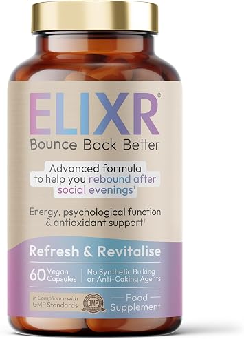 New: ELIXR® - for More Productive Mornings After - 30 Servings - Probiotics, NAC, Magnesium, B Vitamins, Vitamin C, Milk Thistle, Rosemary & L-Theanine - Vegan Supplement - No Synthetic Additives