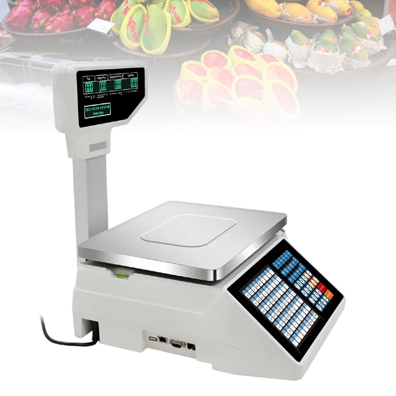 JKJZSALJ Label Printing Scales, Digital Weight Price Scale, Electronics Barcode Scale Cash Register, Commercial Digital Food Weight Scale,Machine