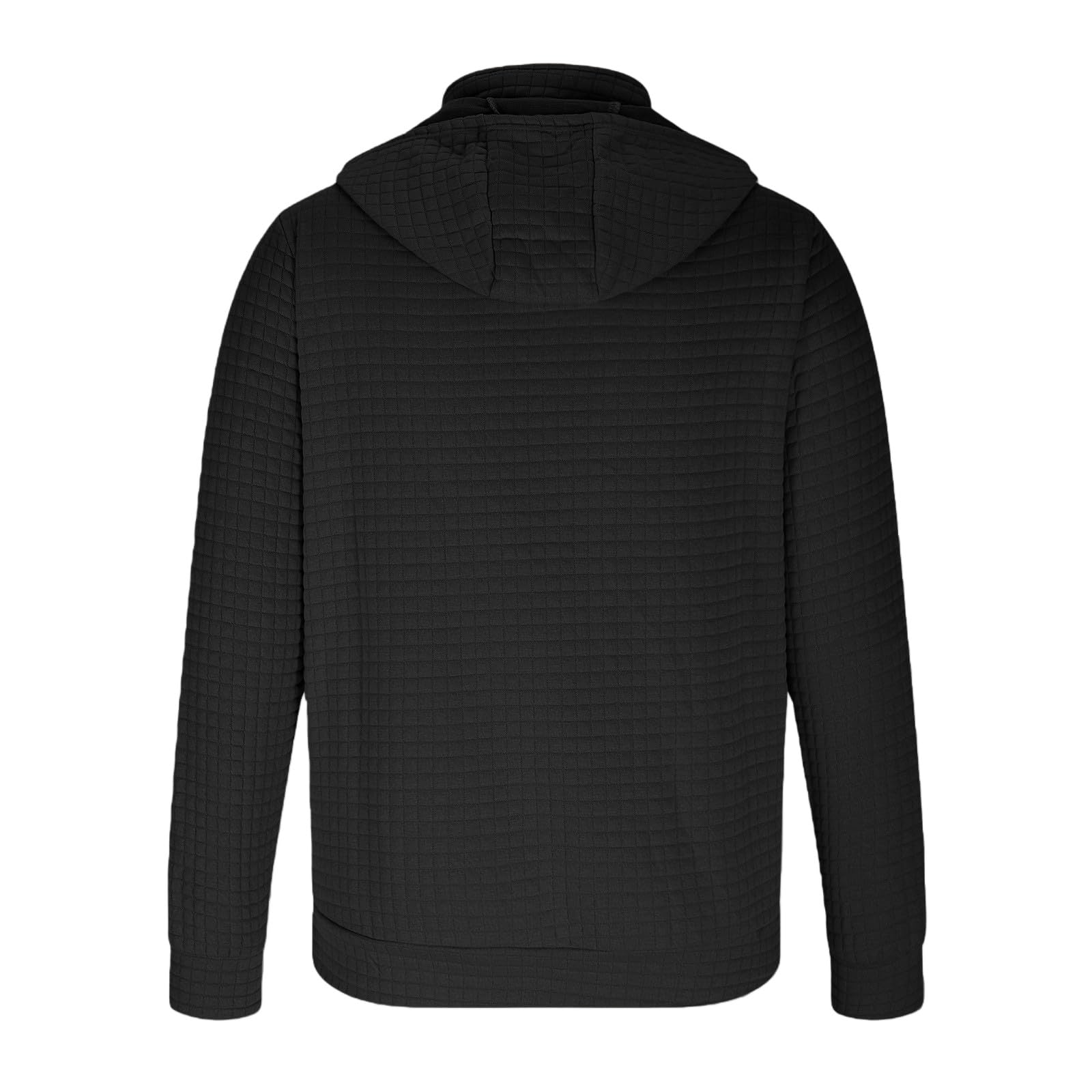 Sudaderas Hombres con Capucha Sudadera Y Cremallera para Hombre, A Cuadros, De Manga Larga, Cómoda, Uso Diario, Informal, Viajes Tops Rojos (Black, L) Ropa Gimnasio Hombre Muscle Fit