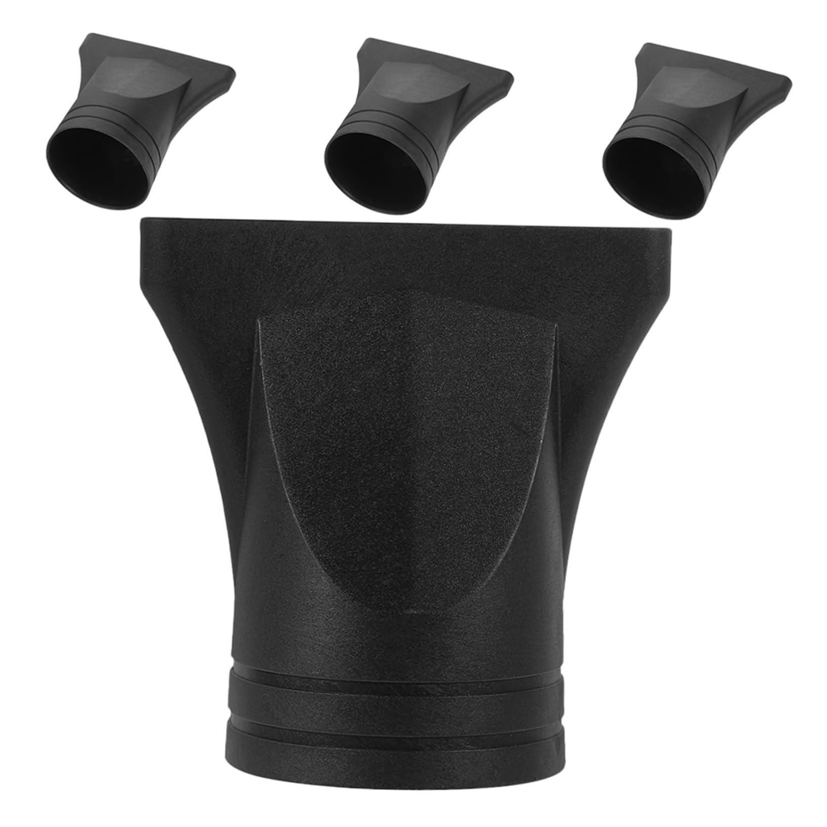 INOOMP Boquillas Concentradoras para Secador de Pelo Negro de Plástico, 4 Piezas, Diseño Preciso para Mejorar el Rendimiento del Secador, Compatibles Boquillas de 4-4.8 Cm