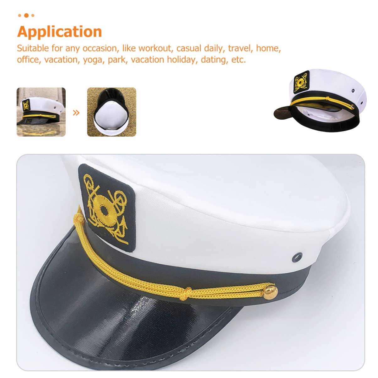 ABOOFAN Costumi Cosplay 5 Pezzi Cappello da Capitano per Yacht Cappello da Capitano Unisex da per Barca da da da Marinaio da Uomo