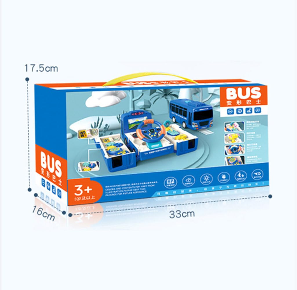 Amazon｜青子供ハンドルおもちゃ変形バス早教多機能大型スクールバス