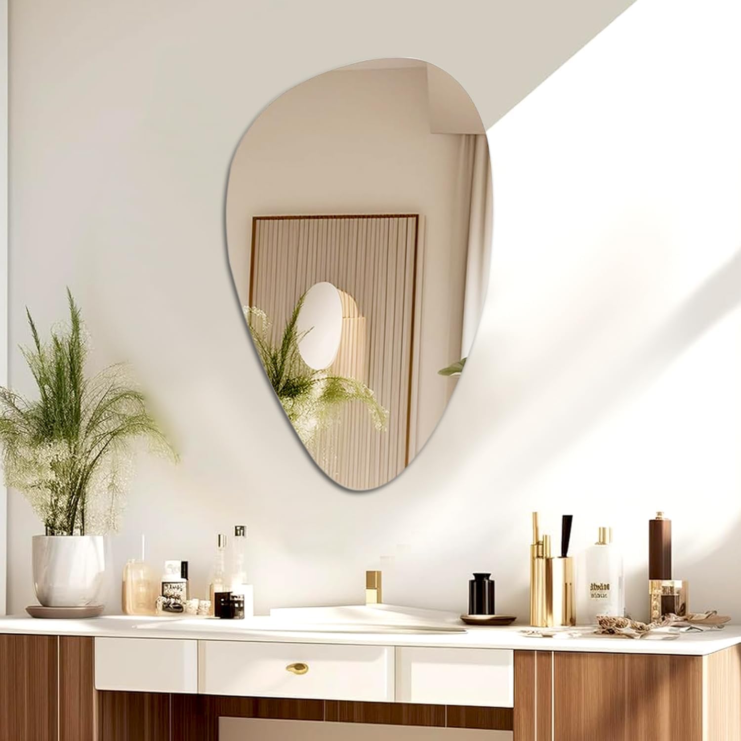 Buy MALLIK DESIGN Frameless Drop Shape Wall Mirror - 18x25 Inch