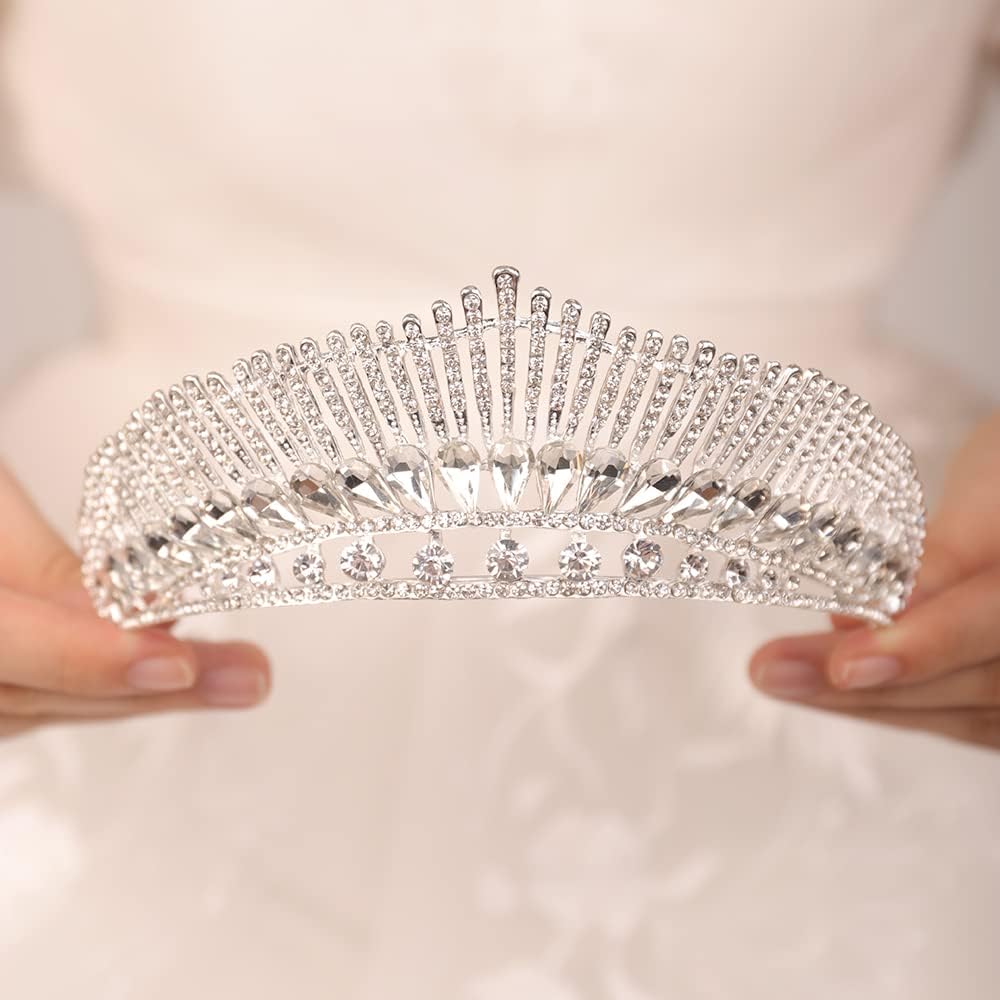 JWICOS Silver Tiara and Crown for Women Bridal Wedding and Princess Tiara for Girls - Rhinestone Hair Accessories for Birthday, Pageant, Prom - Image 2
