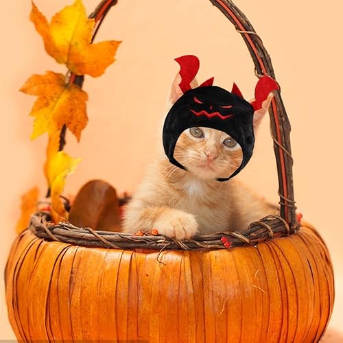 Miniatura 4 de Hying Capa de sombrero de calabaza de Halloween para perros y mascotas, grande y lindo juego de gorro de calabaza naranja para Halloween, cosplay,