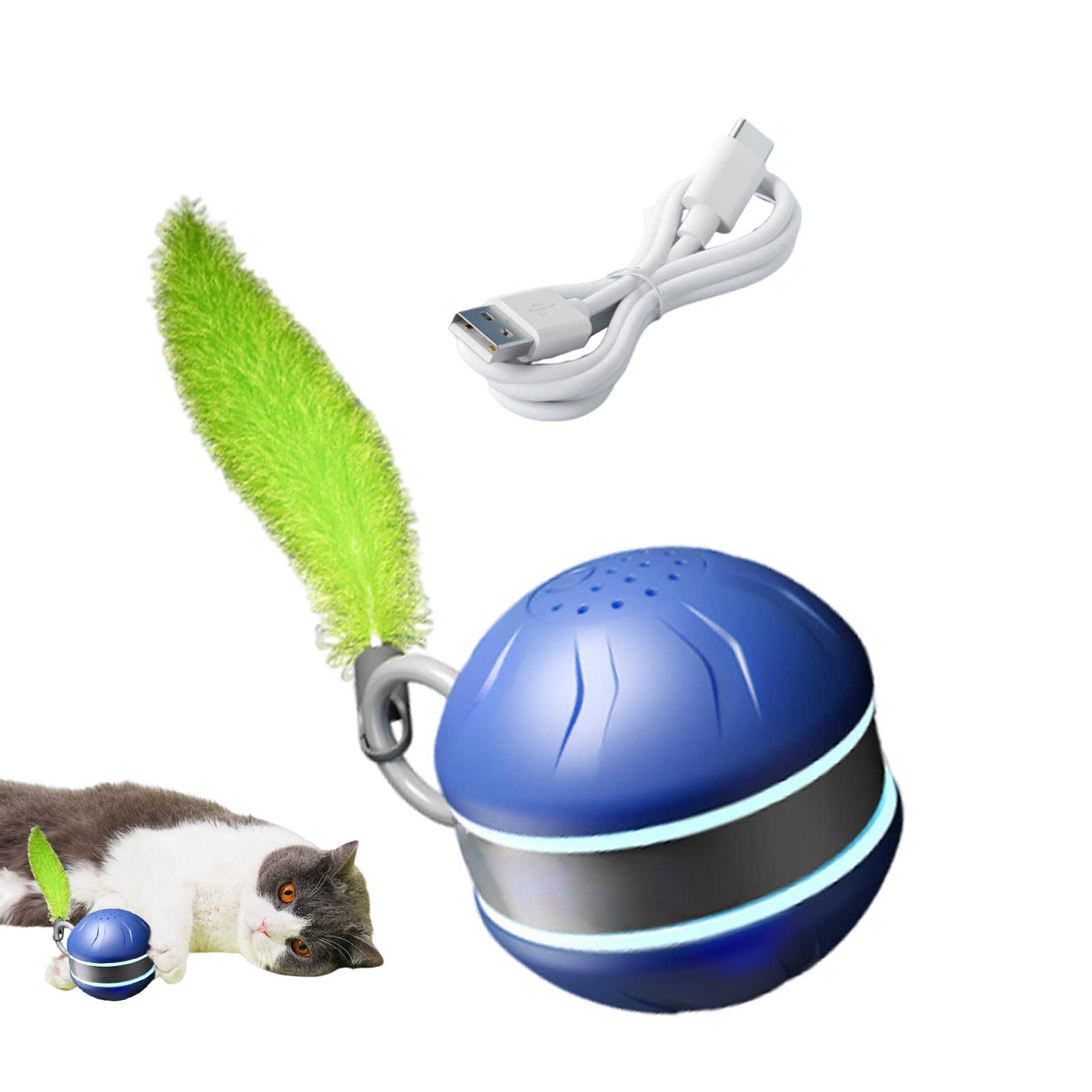 Boule de chat automatique USB rechargeable avec roulement intelligent
