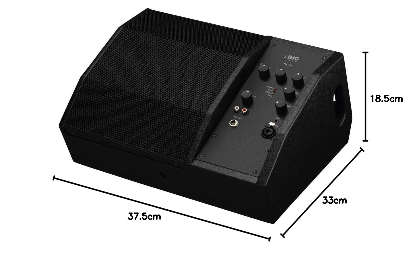 IMG STAGELINE Flat-M8 Aktive PA-Bühnenmonitorbox, 300W, schwarz