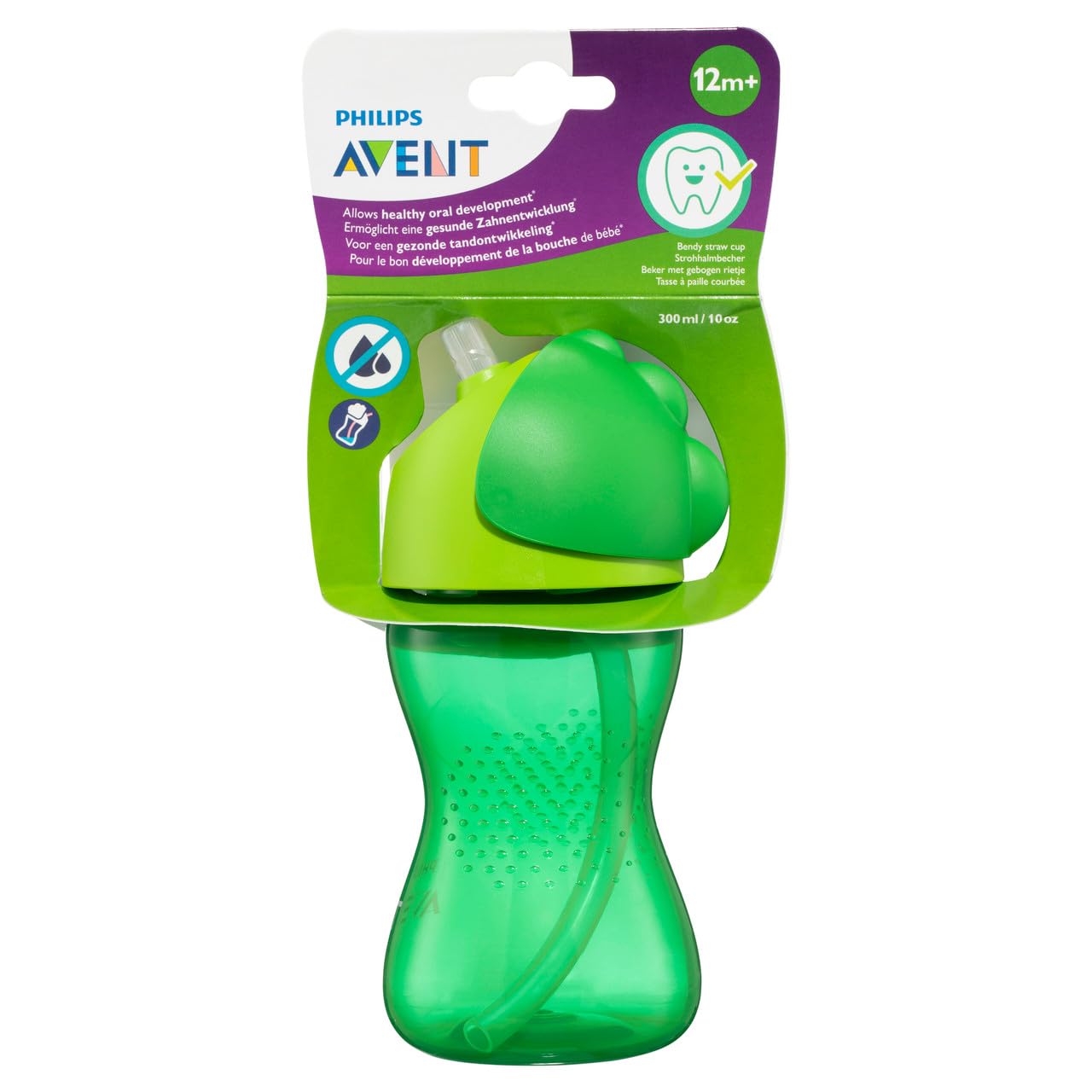 Philips Avent SCF 798/00, 300 ml Bottle/Glass Convertible Drip for Small Children 12 Months, Hinged Lid, Multicolored, S