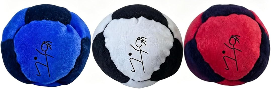 3PCS Footbag Bag Set, 2026 Upgraded Soft Plush Footbags, Durable Footbags for Foot Sports B