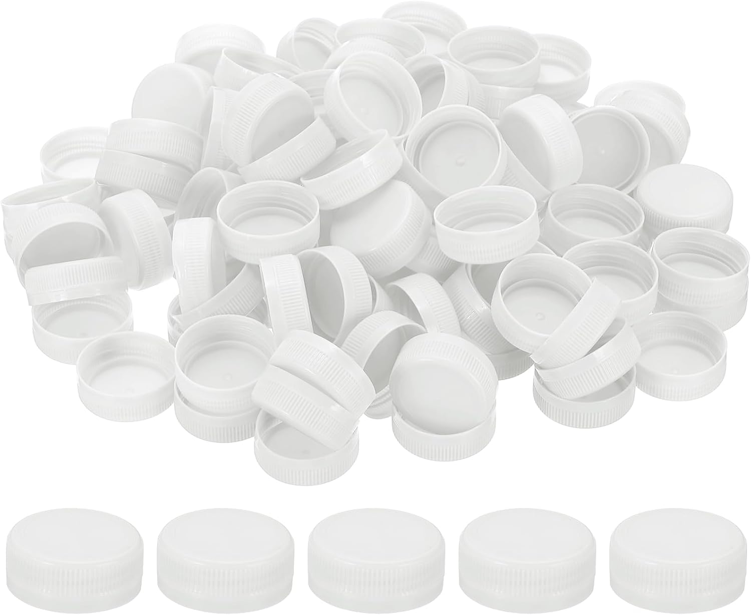 PATIKIL 38mm/1.5" Inner Plastic Bottle Cap, 200Pcs Replacement Screw Bottle Cap Storage Jug Lids for Craft DIY Juice Water Milk, Black