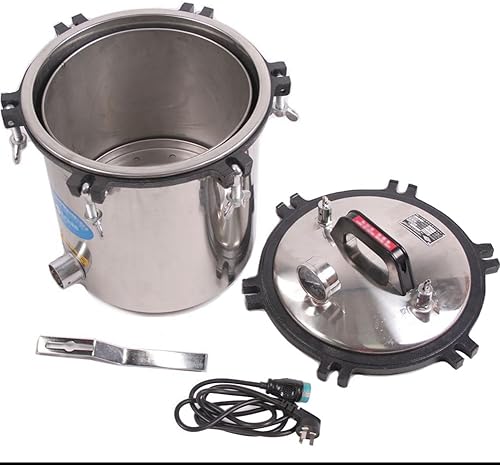 Miniatura 9 de OLizee Eléctrica calentada 4.7 galones (18L) esterilizador de vapor autoclave de acero inoxidable Shell presión Canner