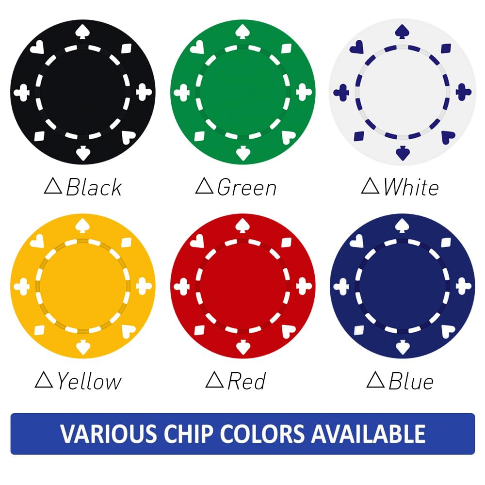MARRILYTON 100 Custom Clay Poker Chips, Personalized with Your Logo and Text, Casino Sized Chips for Blackjack, Tournaments, Late Night Poker Game (Black)