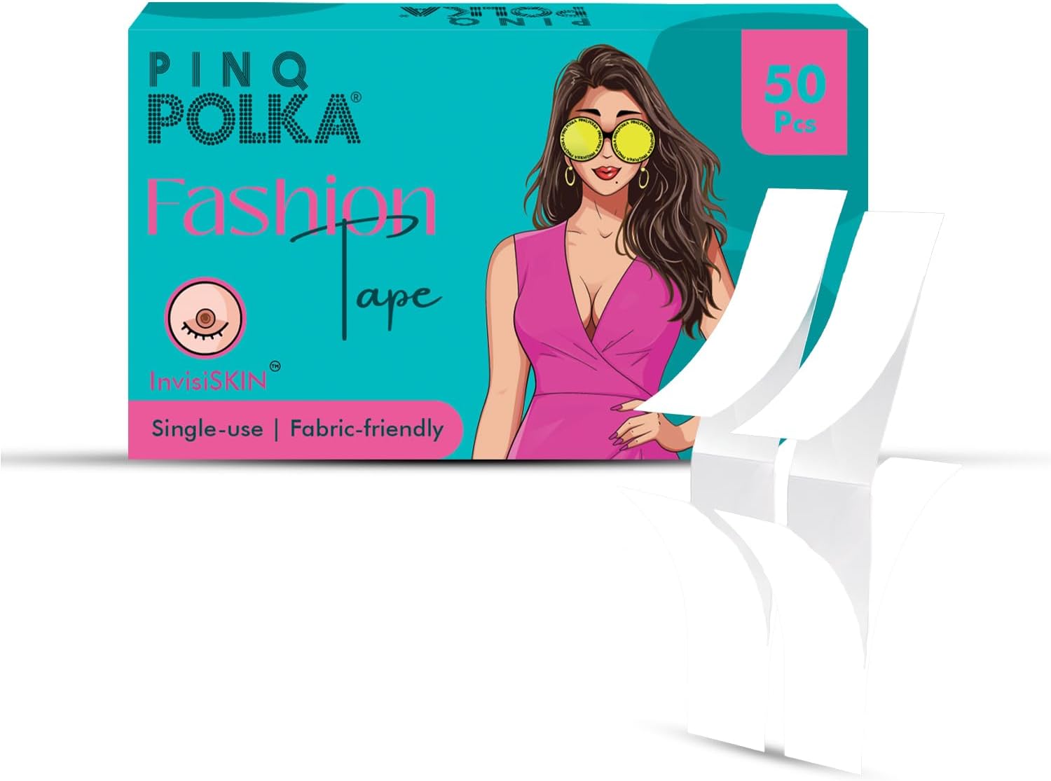 PINQ POLKA Fashion Body Tape For Women Clothes | Double Sided Sticking| Invisible | For Clothes and Accessories |Skin - Friendly |Reusable Cloth Bag