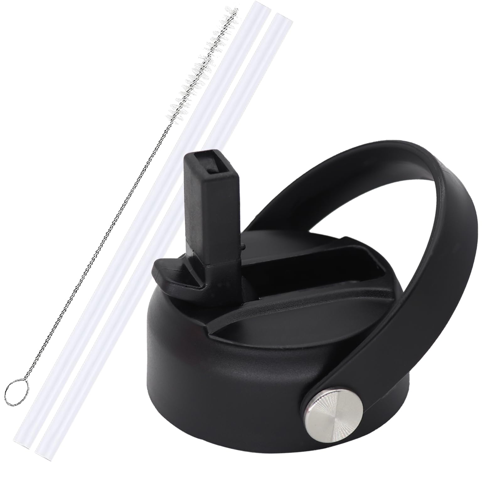 ZARZAVT Straw Lid for Hydro Flask Wide Mouth 18/32/40 oz - Leak-Proof Flip Spout & Flexible Handle Sports Cap | BPA-Free, Durable & Easy-Clean Design | Compatible with Wide Mouth 2.28” Water Bottles