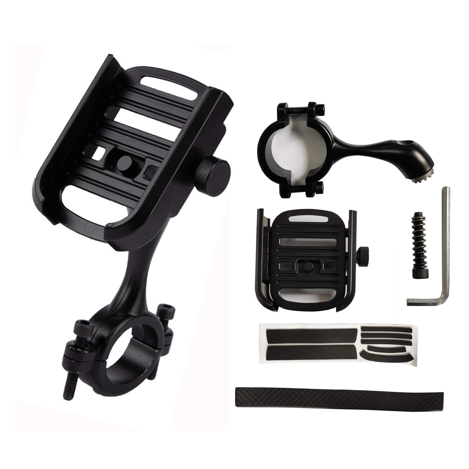 HyuhomeMobile Holder for Bicycle Phone Holder, Motorcycle Phone Mount Rotatable Aluminum Phone Holder for MTB Handlebar for iPhone Samsung 2.4-3.5 Inch (Black, Long)