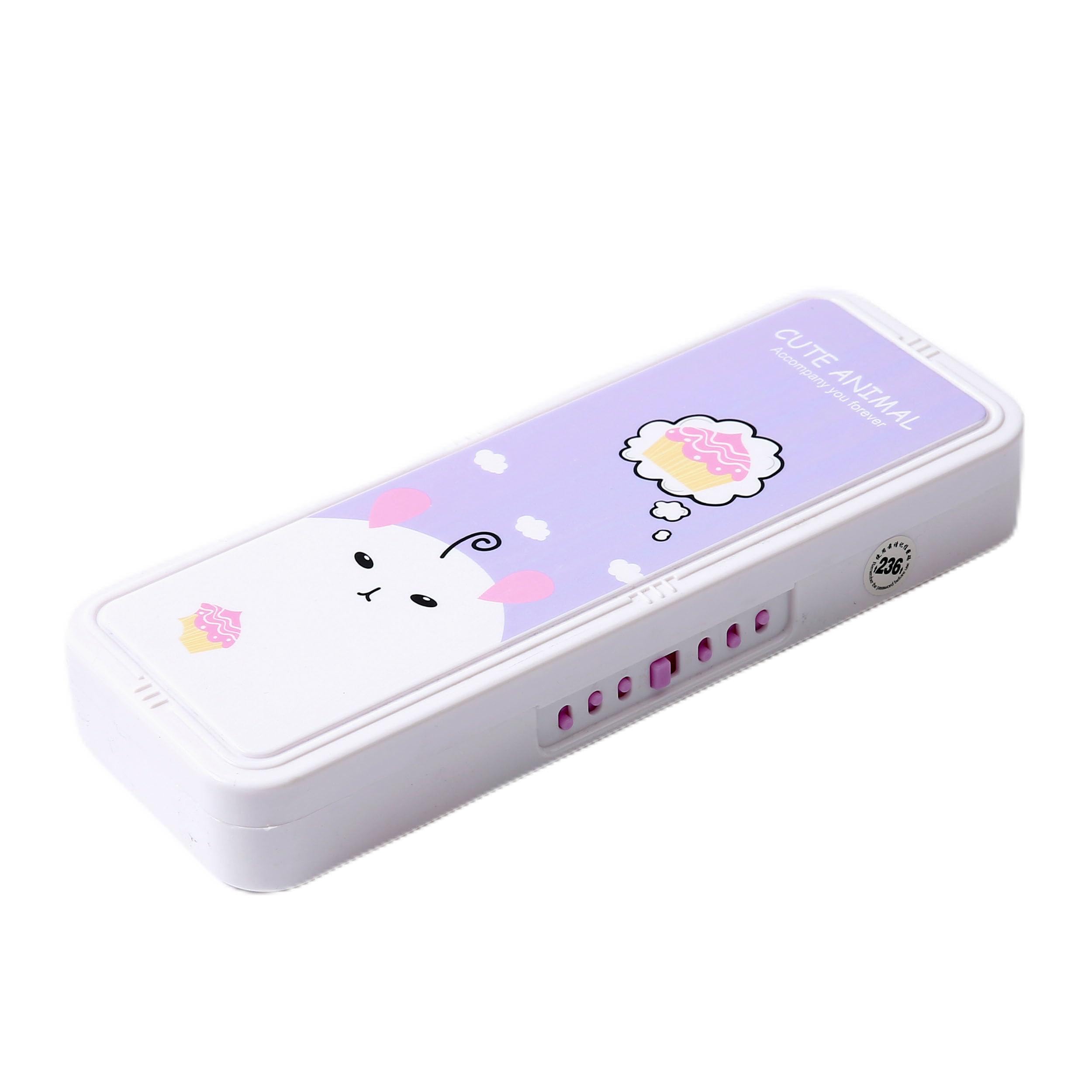 Ristpal Pencil Box, Hard Pencil Case with Lock, Stackable Storage Case for Gel Pen Pencils Case, Large Capacity School Supply Storage Organizer (Purple)