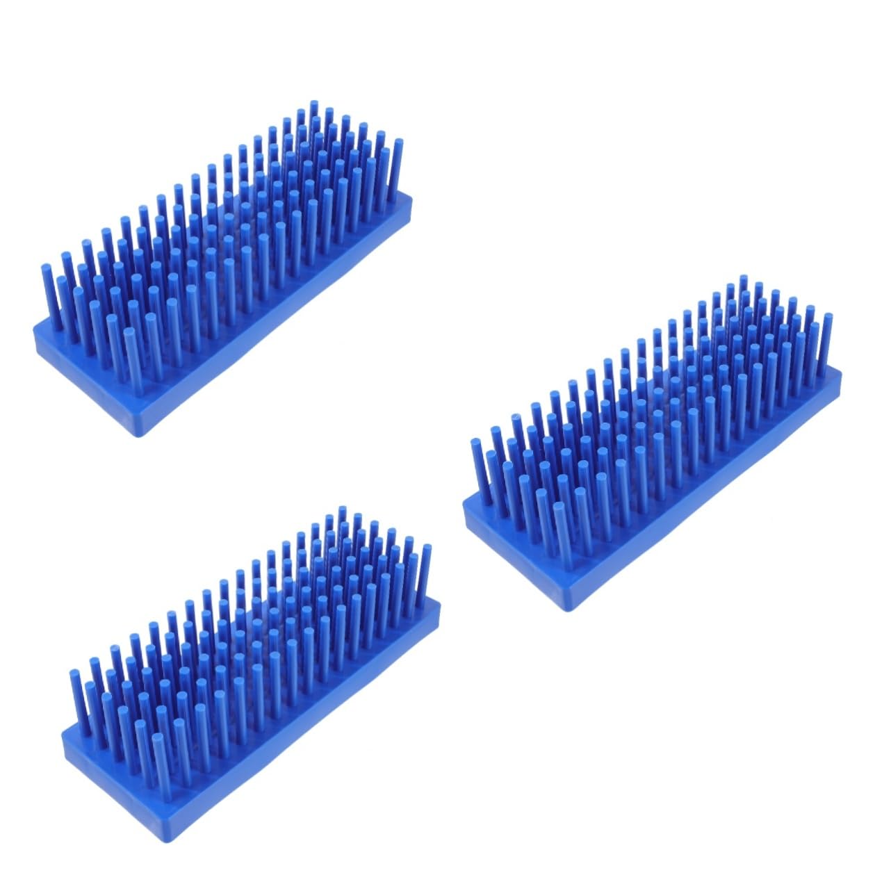 3 Pezzi Portaprovette stendino da laboratorio stendino verticale rack per fiale per provette rack di stoccaggio del tubo di prova supporto per asciugatura del tubo plastica Blue