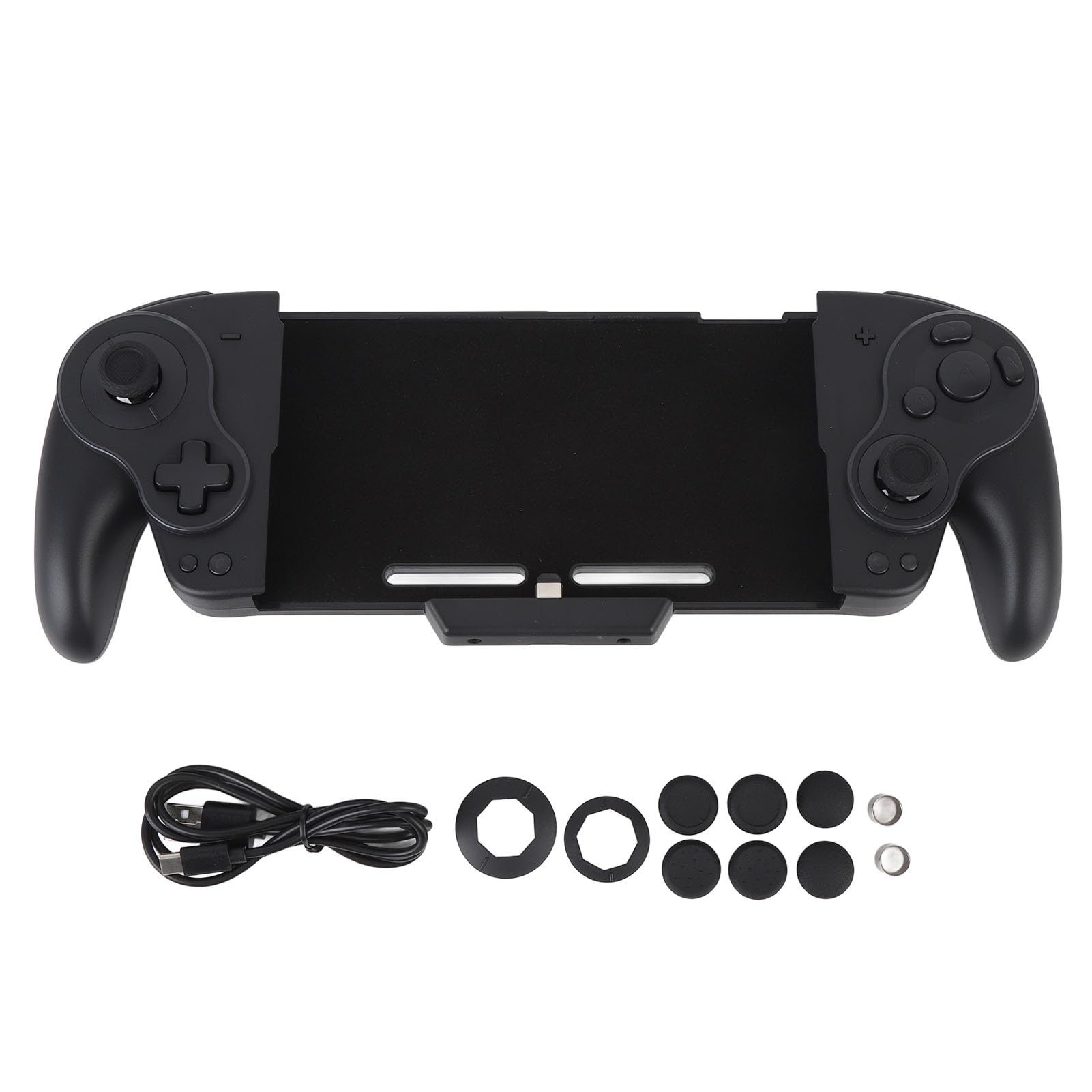 Fabater Controller Joypad Monopezzo con Luci RGB Programmazione Vibrazione Regolabile per Interruttori Tasti Meccanici Leggeri per Giochi (BLACK)