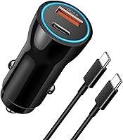 WOCORUO MFi Certified 43W USB C Car Charger for iPhone 17/16/15 - Dual Port Fast Charging with 3.3FT Type C to C Cable