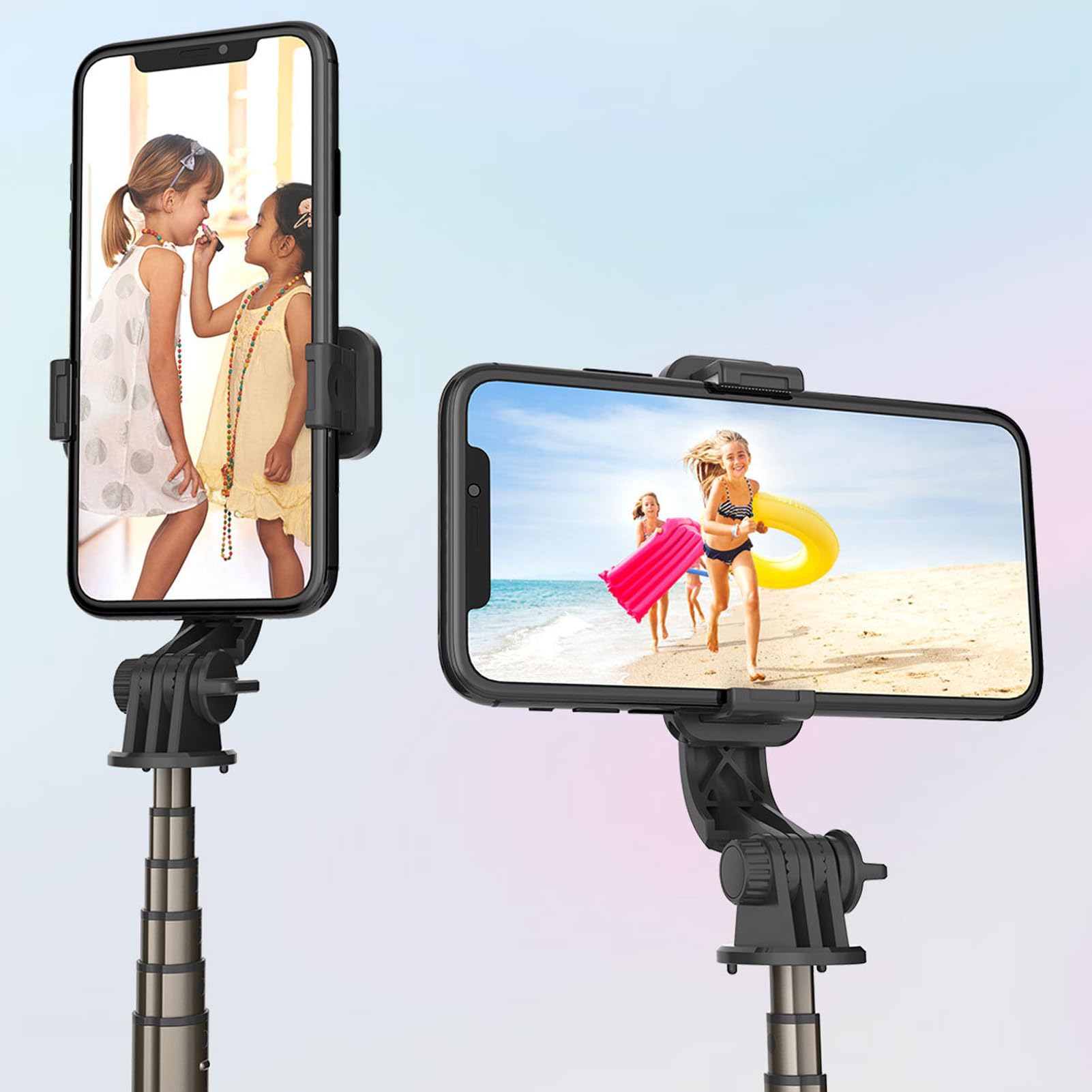Stabilizzatore per Selfie Stick per Telefono con Telecomando, Treppiede con Rotazione a 360° per Registrazione Video in Streaming Live, Asta in Lega di Alluminio Estensibile da