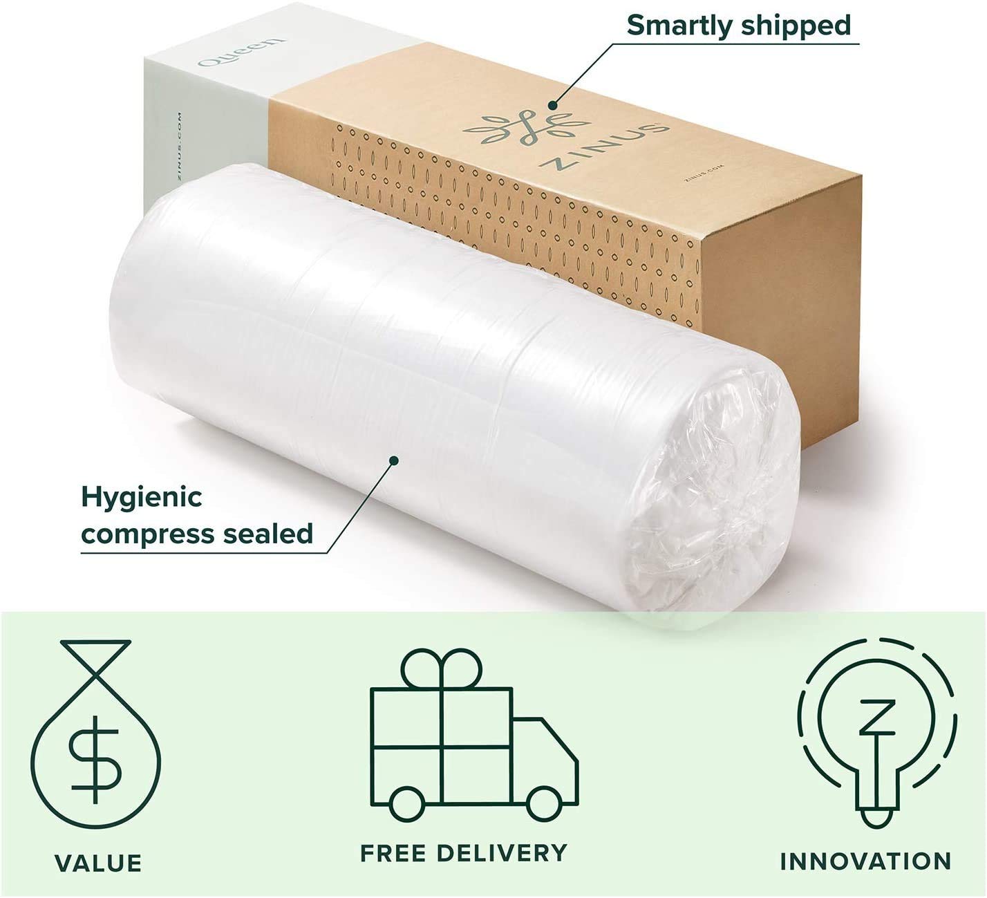 Zinus 6 Inch Green Tea Memory Foam Mattress / CertiPUR-US Certified / Bed-in-a-Box / Pressure Relieving, Twin