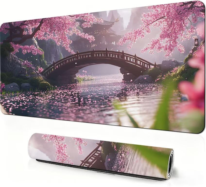 Podkładka pod mysz do gier różowa XXL podkładka pod mysz pokład 1400 x 600 x 3 mm Poprawa precyzji i szybkości, podkładka pod mysz do gier antypoślizgowa gumowa podstawa, do dekoracji Burea DZ-263