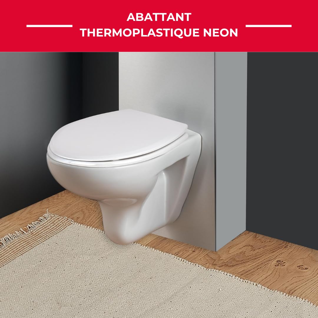 Wirquin Abattant WC Néon blanc thermoplastique forme U