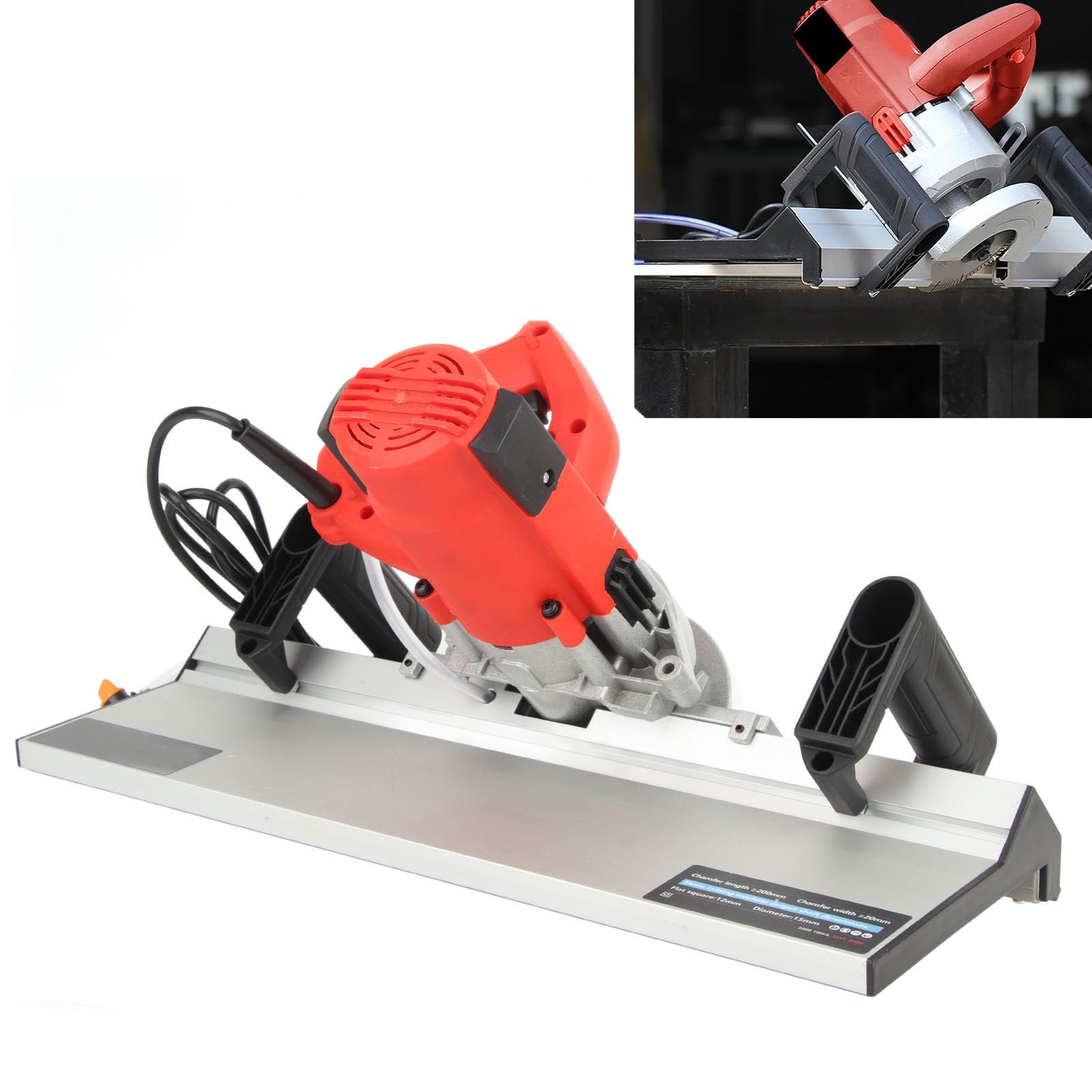 Coupeur de Biseau de Carrelage électrique, Machine de Chanfreinage de Carrelage à 45 Degrés avec Coupe-scie, Outil de Profilage de Bordure de Chanfreinage de Carrelage en (Prise