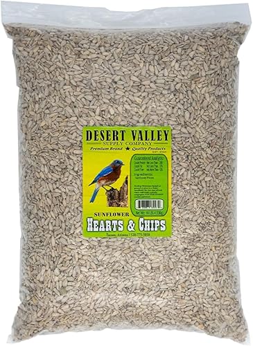 Desert Valley Sunflower Hearts and Chips Seed, All Natural, Non-GMO Premium Wild Bird and Wildlife Food (10-Pounds)