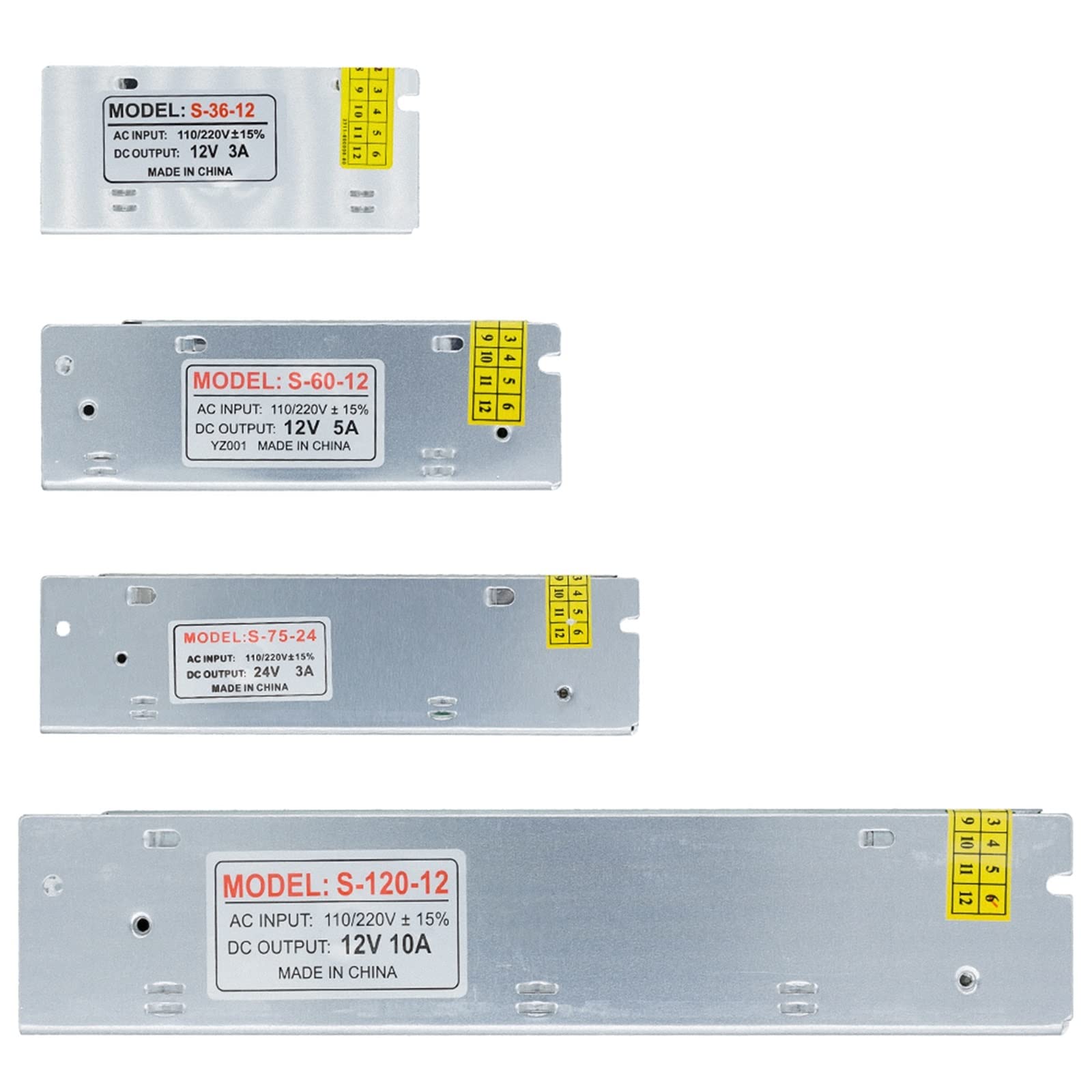 Transformateur d'éclairage AC110V-220V à DC 12V 24V Adaptateur d'alimentation 3A 5A 10A LED Strip Switch Driver(Color:24v 3a)