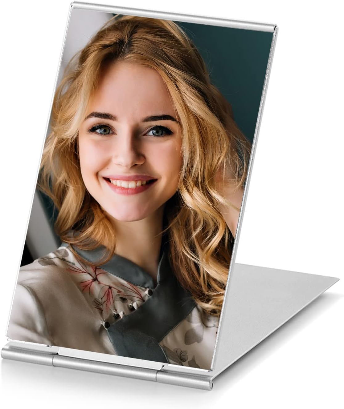 Mirrornova Folding Mirror, Compact Ultra-Slim Small Portable Travel Size Makeup Mirror (Aluminum Shell, 3.3inch)