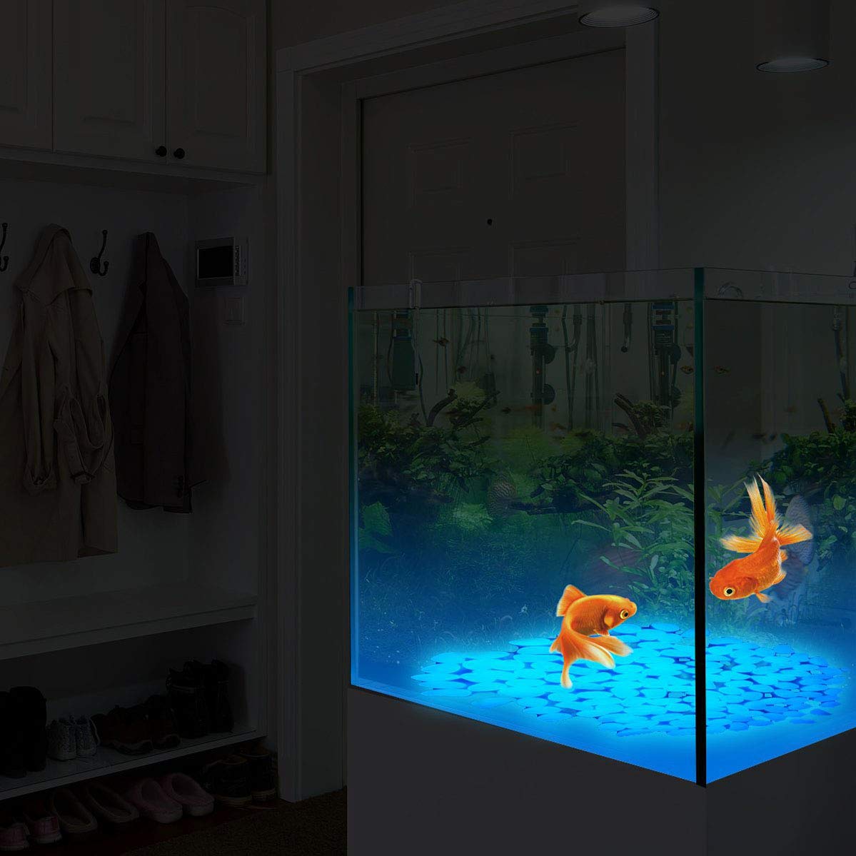 Pietre Luminosi, Ciottoli Luminosi per Passerelle, Decorazione per Esterni, Acquario Serbatoio di Pesce (200 Pezzi)