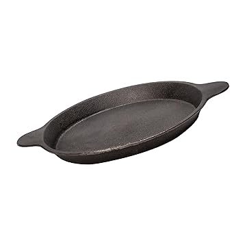 Aarogyam Cast Iron Cookware Pre-Seasoned Fish Fry (8 inches), Induction & Gas Compatible, Non-Stick, Cookware Oven, Grill Safe