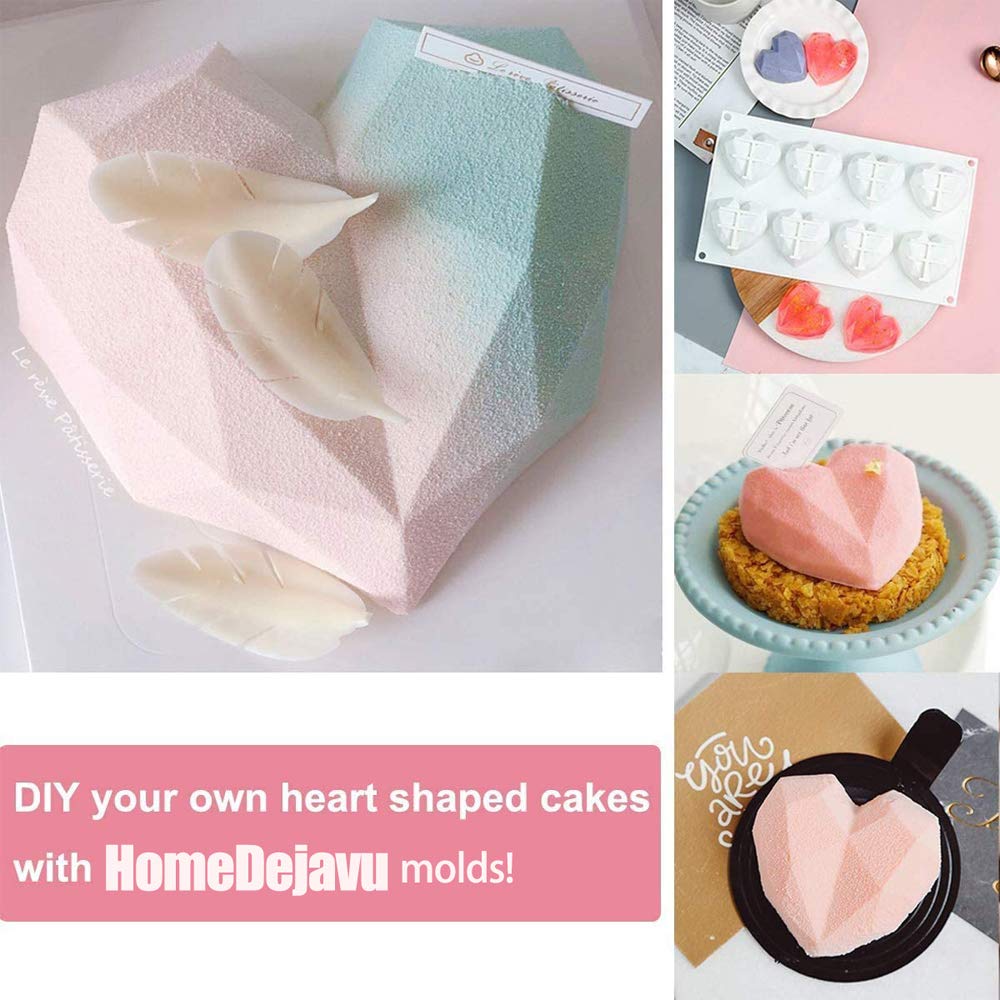 3D Amour Coeur Forme Diamantés Moules 8 Cavité DIY Chocolat