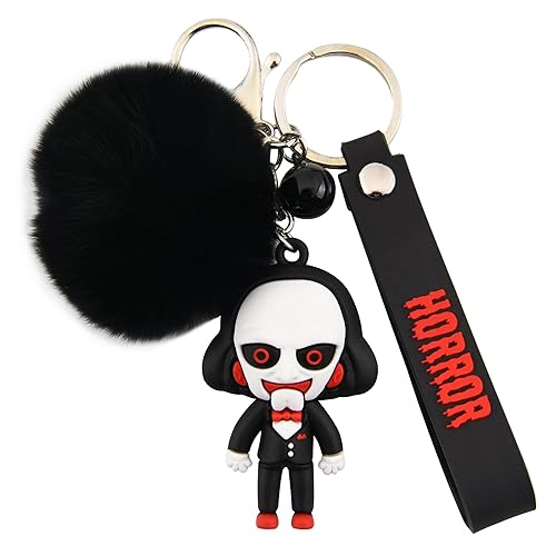 Women Men Halloween Keychain Horror Movie Keychains Small Bell for
