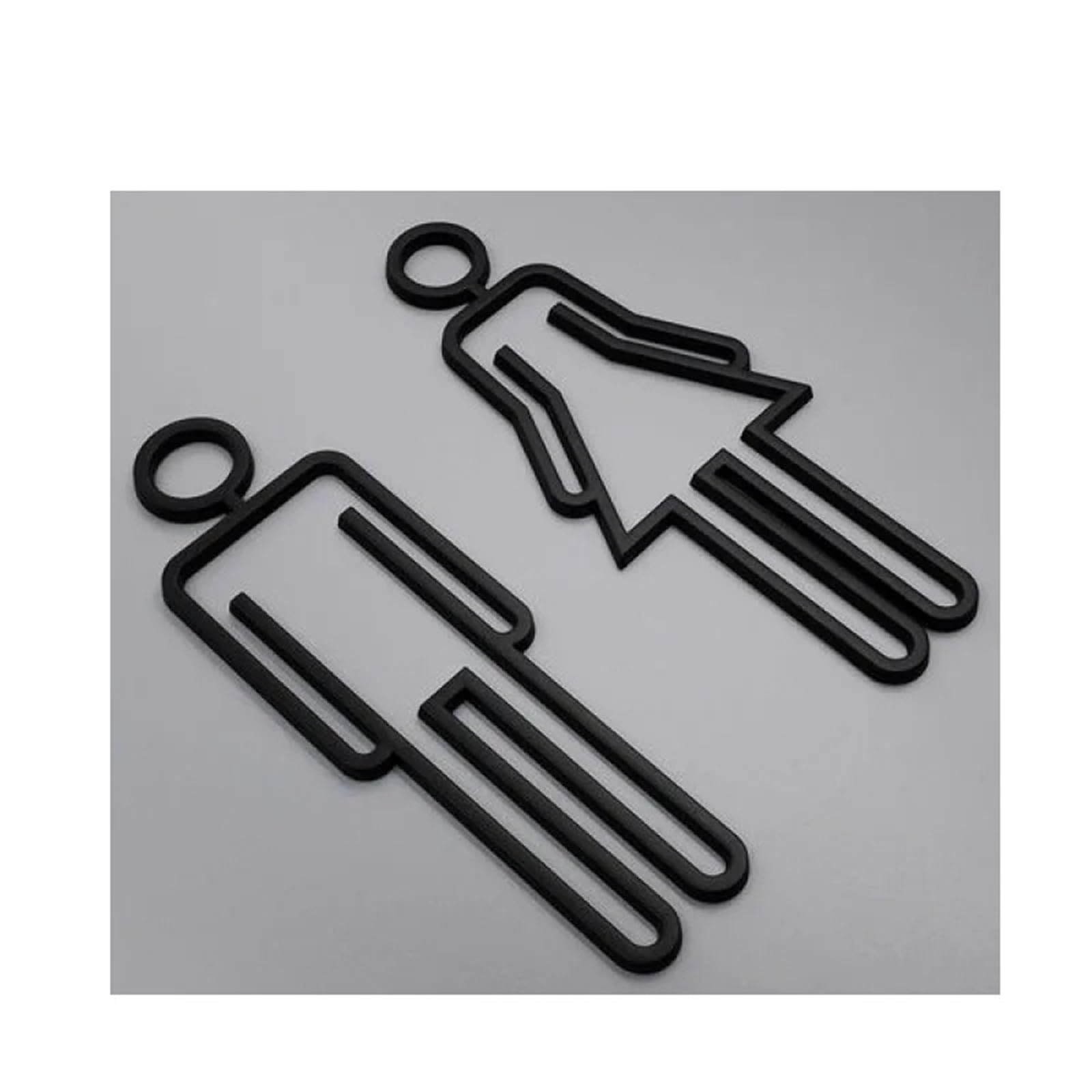 Toilet Sign Toilet Symbol Adhesive Backed Bathroom Door Sign For Hotel,Office,Home,Restaurant(Black)