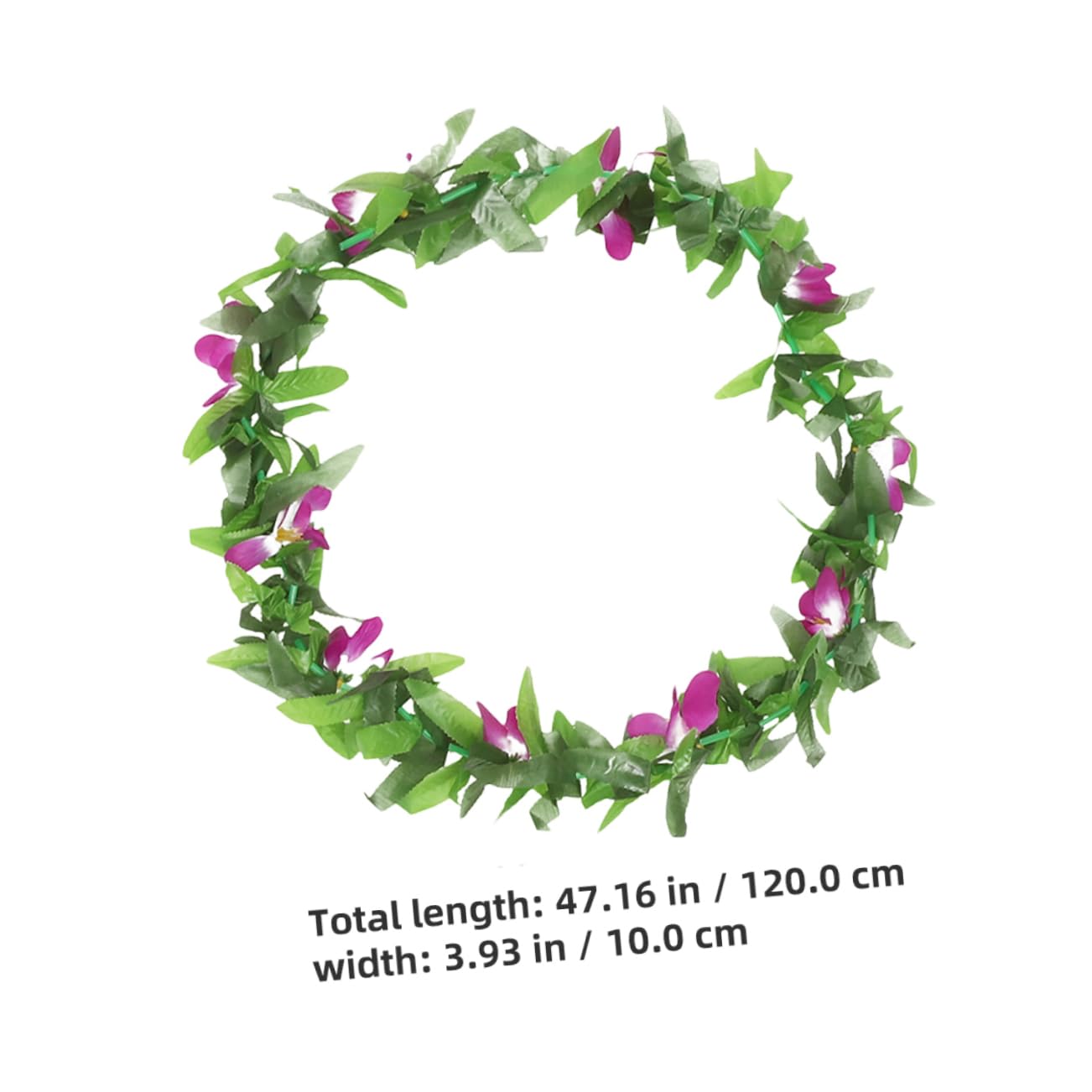 Healifty Collar de Leis Hawaianos Flores Tropicales y Hojas Verdes para Fiesta Verano, Decoración Ligera y Reutilizable Adecuado para Luau y Eventos de Verano