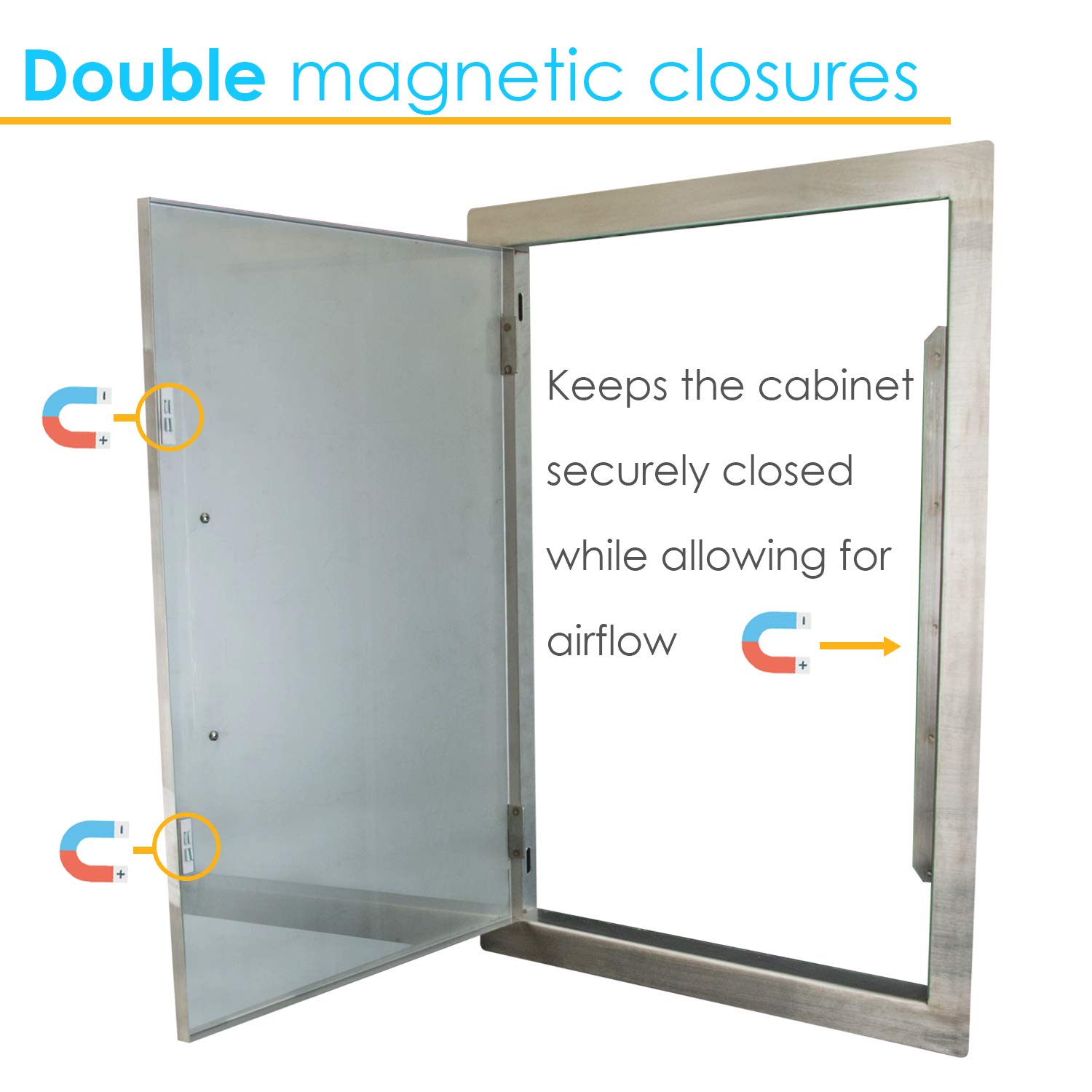 Houseables Door Stainless Steel, Grill Doors, Vertical, Outer 20”x27