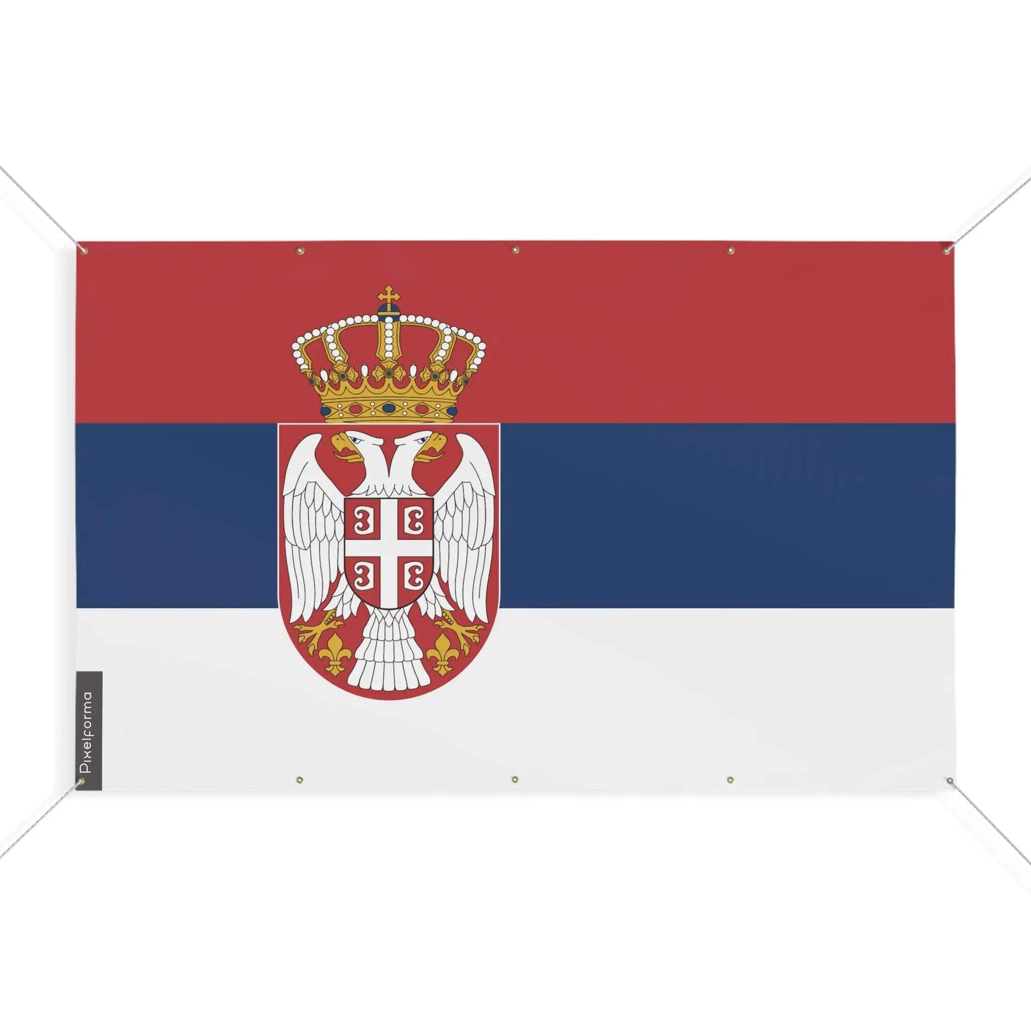 Drapeau Serbie de qualité supérieure 160x240 cm à 10 oeillets