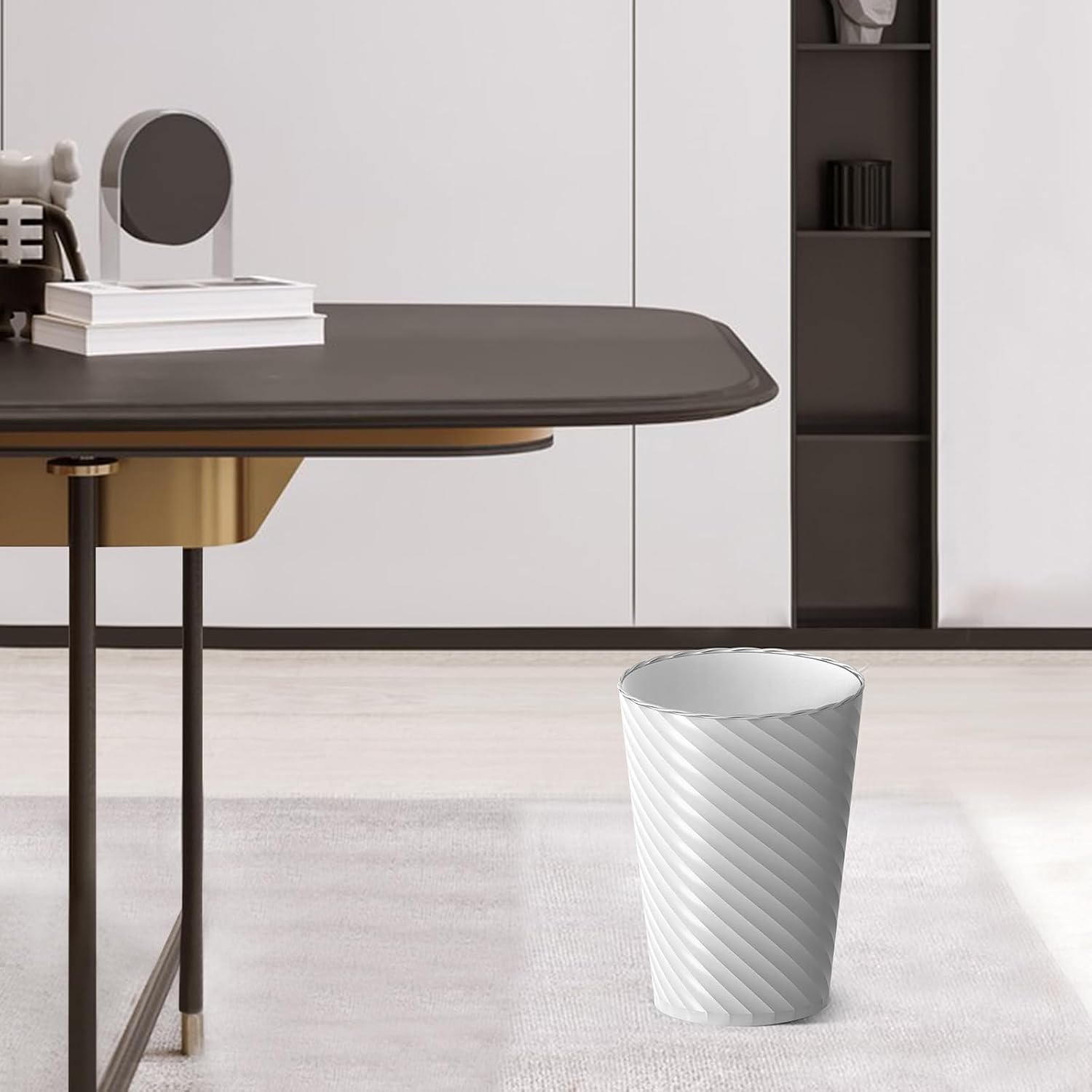 Lysam Bathroom Trash Can 3 Pack, 1.8 Gallon Small Trash Can with Trash Bags