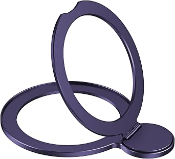 360 Universal Metal Ring with Phone Stand Compatible for Mag Safe Sticker, Magnetic Wireless Charger Conversion Kit for iPhone 15/14, Galaxy S23/S24, Mag Safe Accessories, Phone Grip, Purple