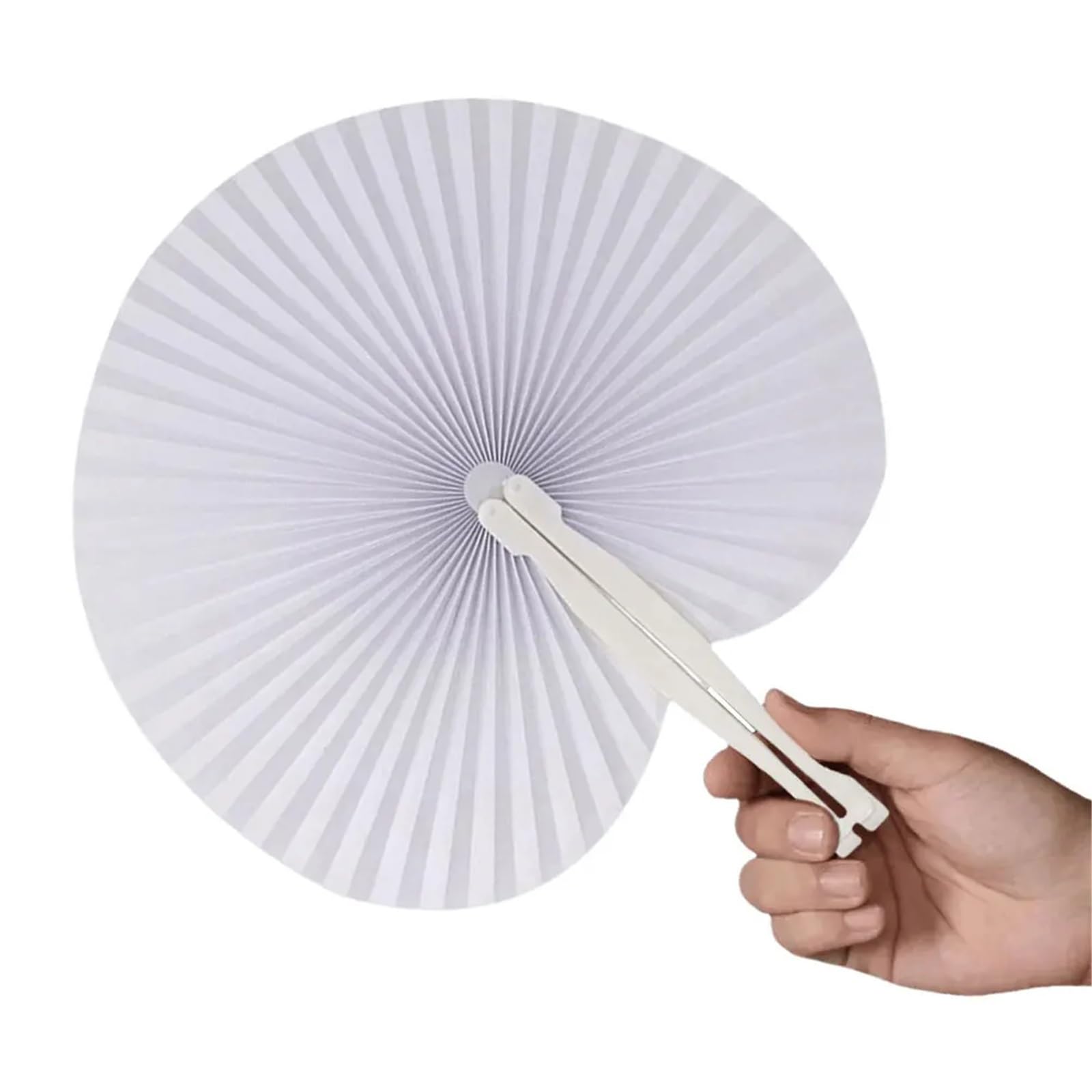 Papierfächer zum Selbermachen, Malerei, rund, faltbar, blanko, Kunststoffgriff (Hochzeit/Partygebrauch) für Wanddekoration, Party, 30 Stück