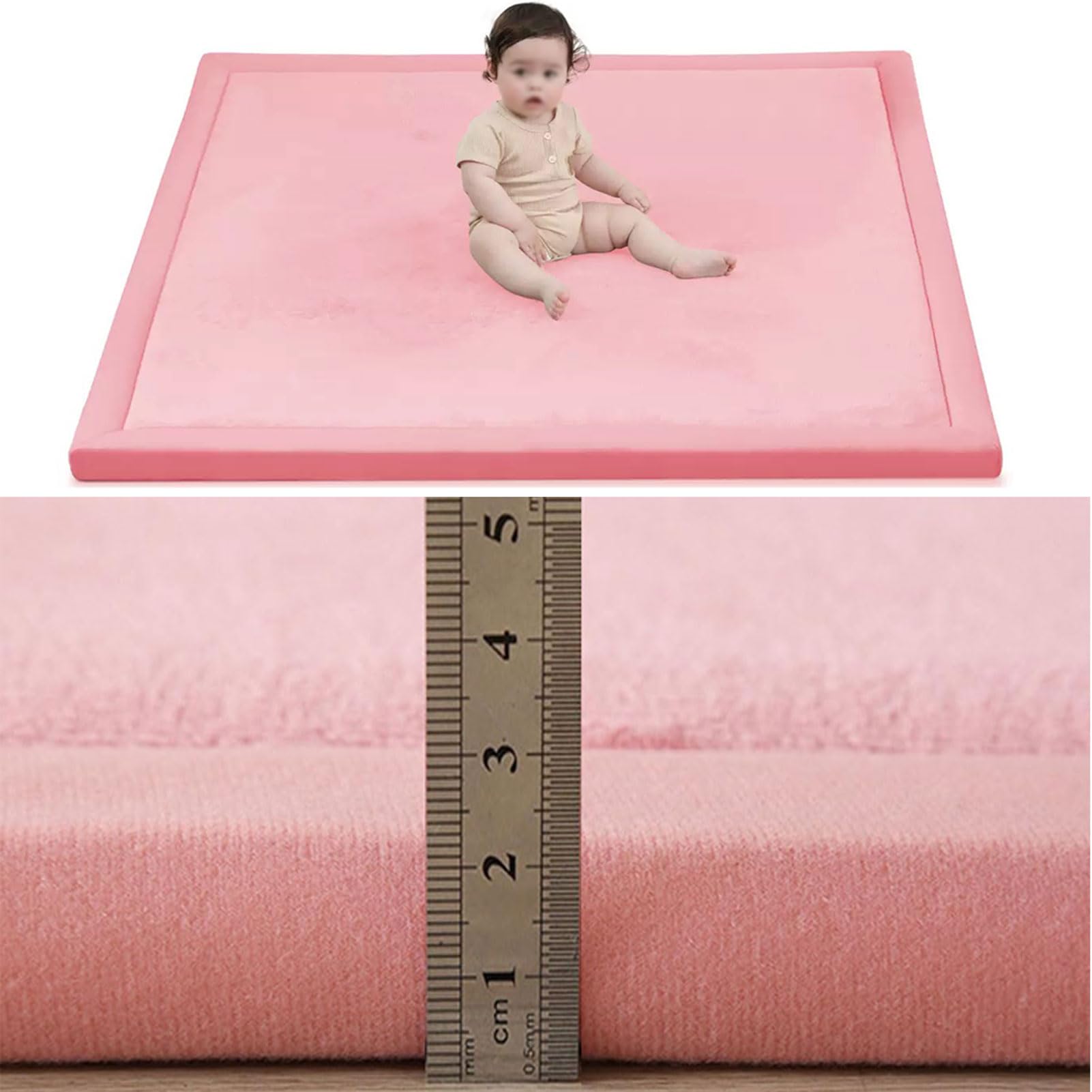 Alfombra Bebe Acolchada Plegable, Alfombra Bebe Antideslizante, 160 x 160 cm Alfombrilla para Gatear para Bebés, Alfombra infantil Lavable, Colchoneta Bebe Suelo Habitacion, Alfombra Juegos Bebe
